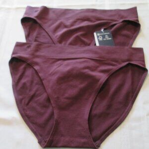 2 Pair Lauren Ralph Lauren Seamless Stretch Jersey Bikini Brief Pinot Noir NWT M